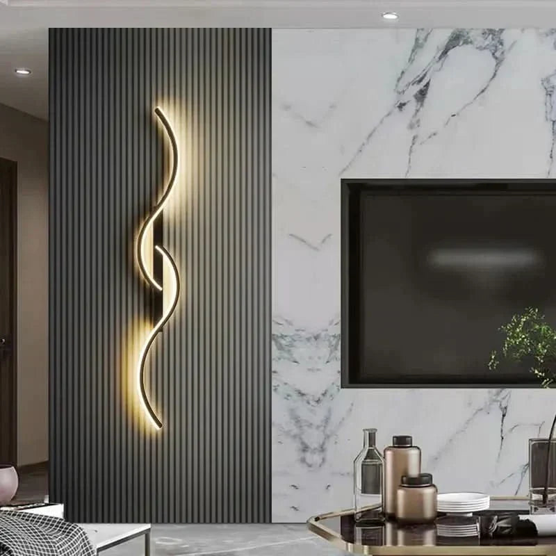 Serpentine Wave Aluminum LED Wall Sconce Aspira – Product Detail 7