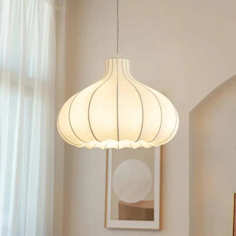 Layered Silk Disc Pendant Light Salivorn – Lifestyle View 3