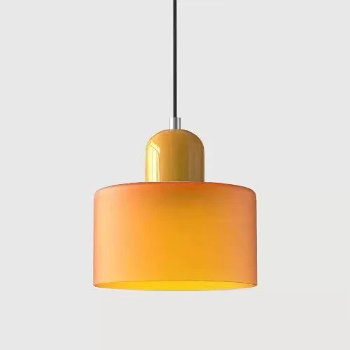 Pelindra Stained Glass Pendant – Amber Shade / Mustard Cap