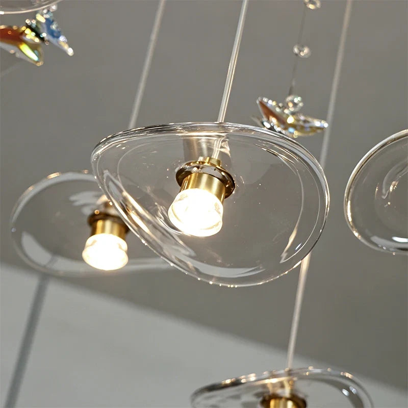 Crystal Butterfly & Glass Lotus Chandelier – Belloria – Lifestyle View 3