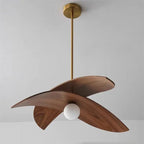 Natural Wood Sculptural Pendant Light Braelon – Lifestyle View 3