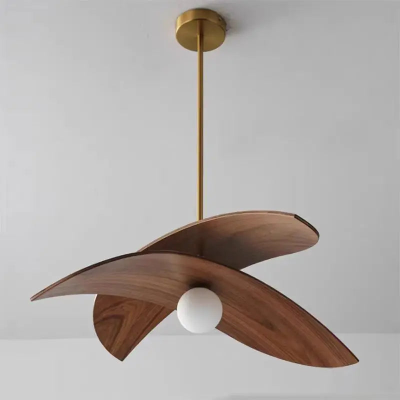 Natural Wood Sculptural Pendant Light Braelon – Lifestyle View 3