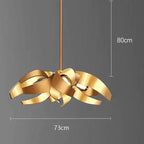 Sculptural Metal Ribbon Chandelier Karox – Size A Brushed Gold Dimensions (73cm)