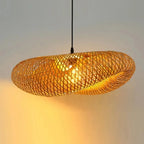 Hand-Woven Bamboo Dome Pendant Light Wovena – Lifestyle View 4