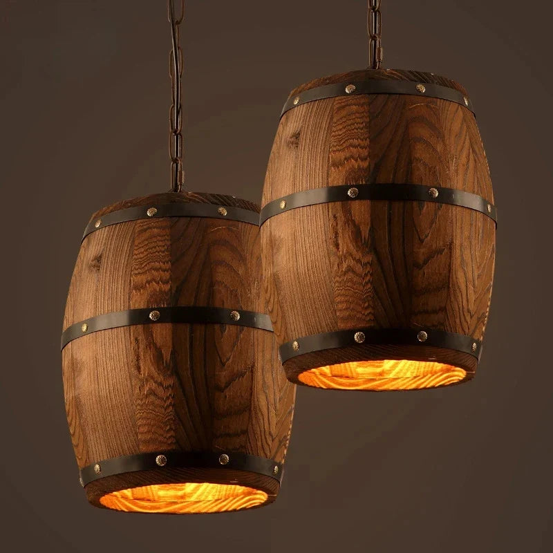 Suaelindra wood barrel pendant light — product detail