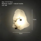 Stacked Alabaster & Copper Wall Sconce – Seraphon, 1 Head, 15cm
