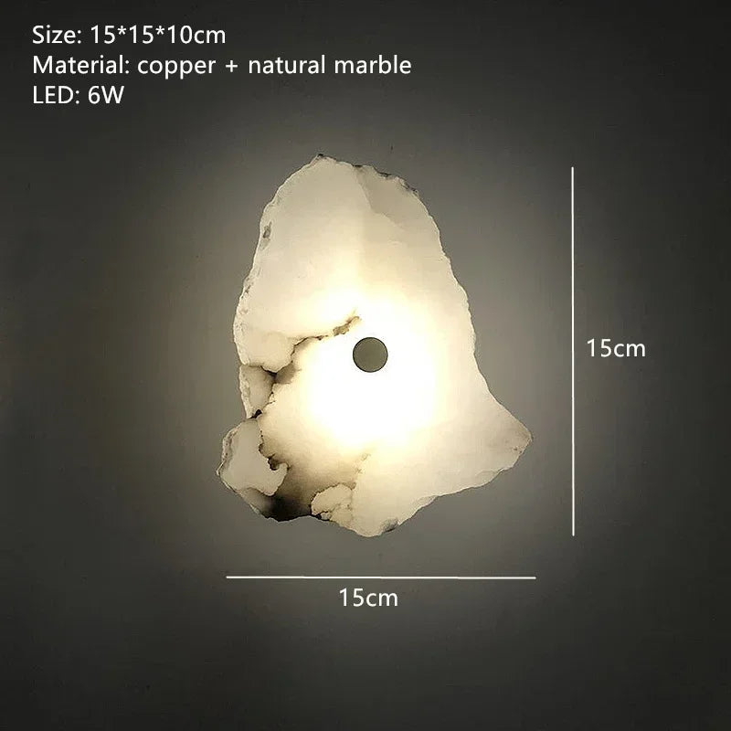 Stacked Alabaster & Copper Wall Sconce – Seraphon, 1 Head, 15cm
