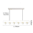 Rotatable-Head Linear Spotlight Bar Chandelier Corvino – Dimensions, 6-Light 134cm