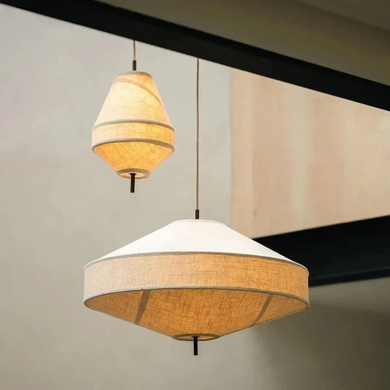 Gathered Cloth Sculptural Pendant Light Ulvion – Large size, lifestyle view