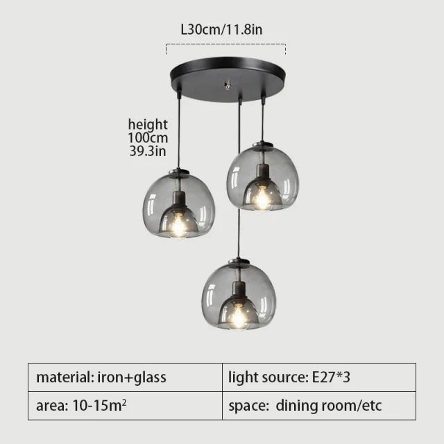 Industrial Glass Globe Pendant Light – Orbeon – Product Detail 8