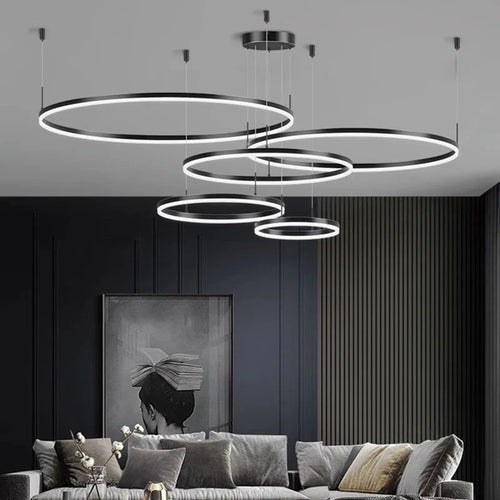 Cascading Layered Ring Chandelier – Arevaux – Hero Shot