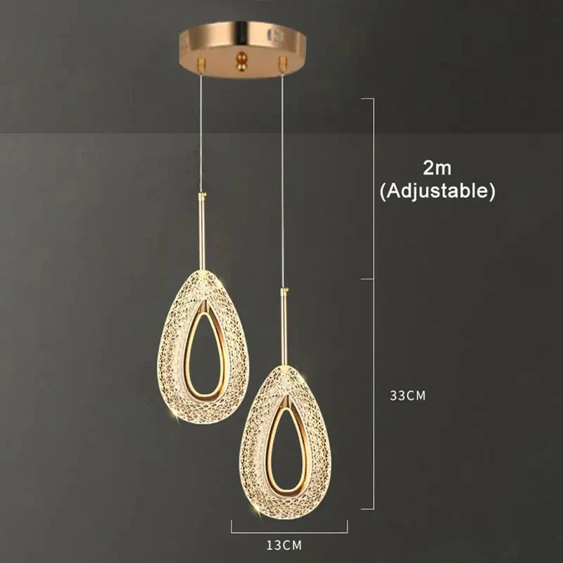 Xtaeloria Drop Pendant, 2 Heads – Dimensions Diagram