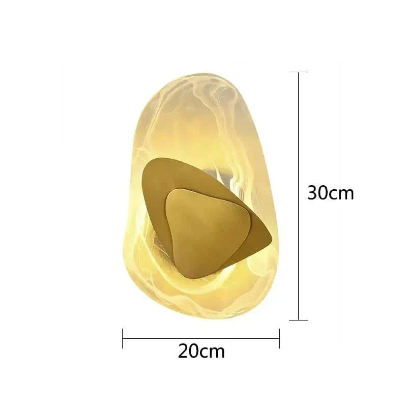 Sculptural Crystal Wall Sconce Aurvex - Gold finish, dimensions 30x20cm