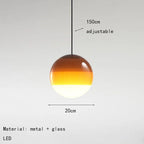 Ombré Glass Sphere Pendant Light – Olvinex – Amber 20cm