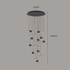 Black & Copper Sphere Cluster Chandelier Radianto