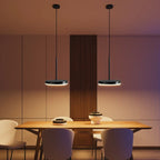 Flat LED Disc Pendant Light – Dcelion – 2 Heads Dining Installation
