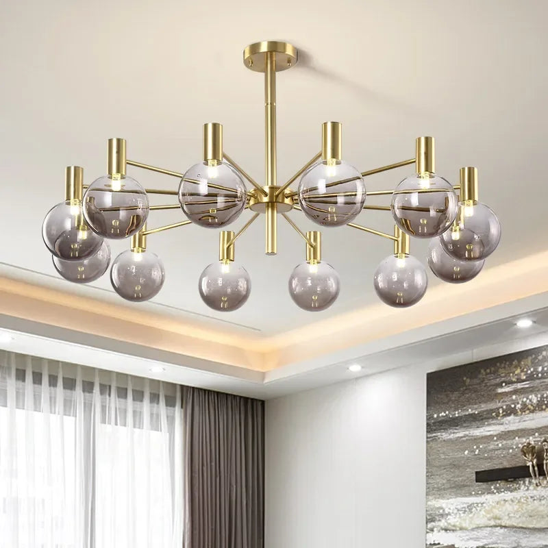 Maelon Sculptural Cluster Chandelier – Gold Frame, Lifestyle View