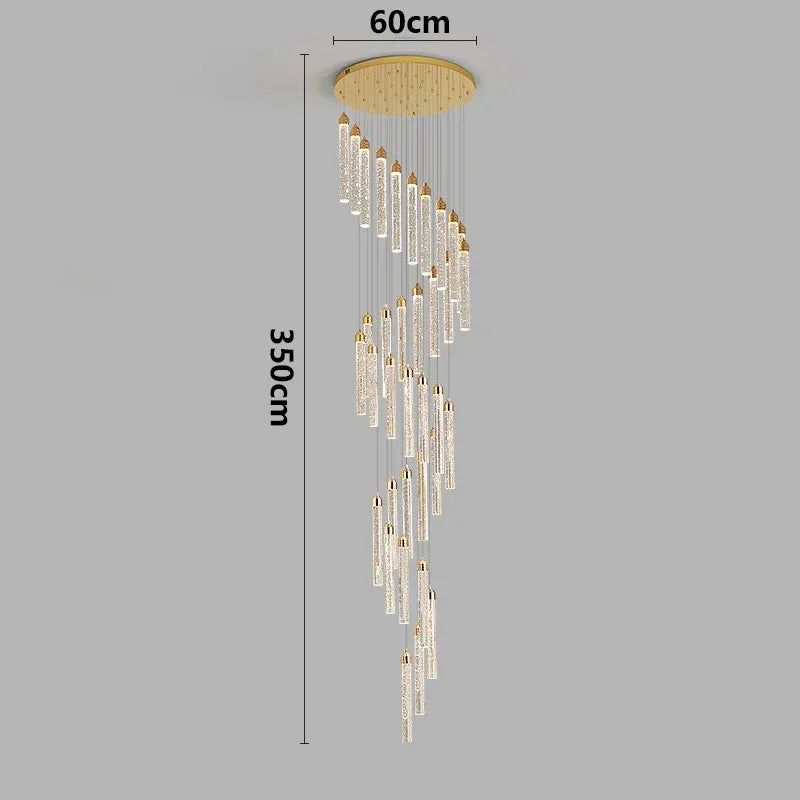 Spiral Cascade Crystal Chandelier Lalix – 33-Tube, Ø60cm