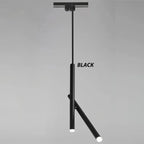 Angled Slim LED Cylinder Pendant Light – Ybelindra – Track, Long, Black