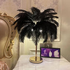 Natural Ostrich Feather Table Lamp Arelon – Product Detail 7