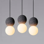Stone Sphere Pendant & Wall Sconce – Mvaelvix – Pendant Trio, Black Finish, Detail