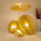 Hand-Woven Bamboo Disc Pendant Light Solari – Lifestyle View 4