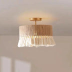 Handwoven Hemp Rope Tassel Pendant Light – Laelith – Semi-Flush Lifestyle