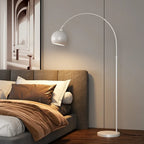 Sculptural Arc Floor Lamp Elaro – White, Bedroom