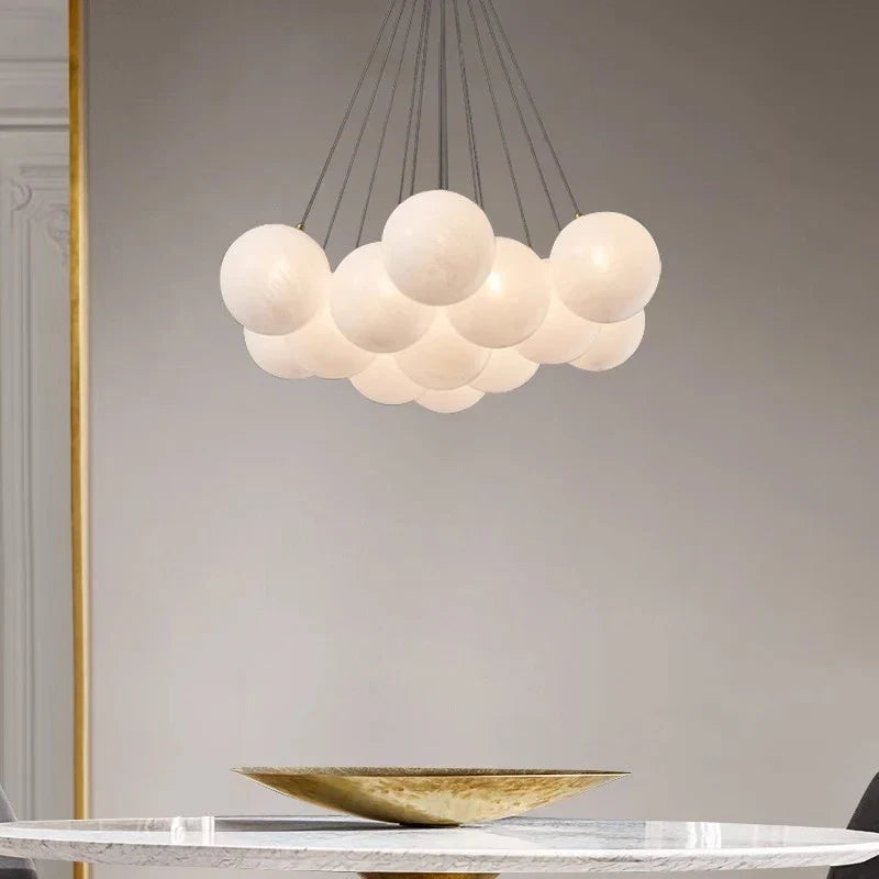 Frosted Glass Bubble Cluster Chandelier – Pbelion – Lifestyle View 3