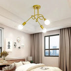 Retro Gold Wire Arm Ceiling Light Arula – Lifestyle View 3