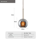 Cast Glass Globe Pendant Light Wuaelindra – Smoky Grey, Small (20cm)