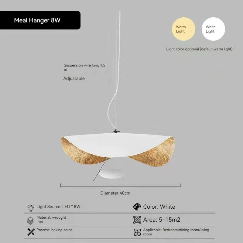 Sculptural Gold-Leaf Petal Pendant Light – Revonthal – White 40cm Size Chart