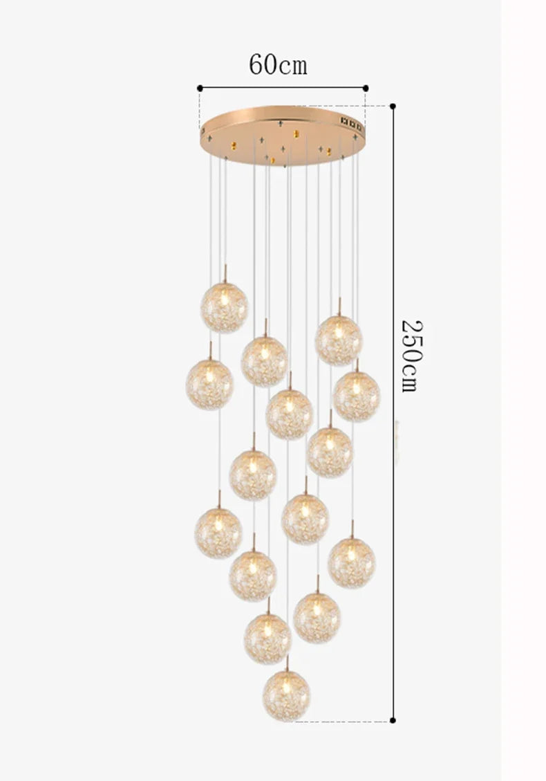 Glass Sphere Cluster Spiral Chandelier – Dalera