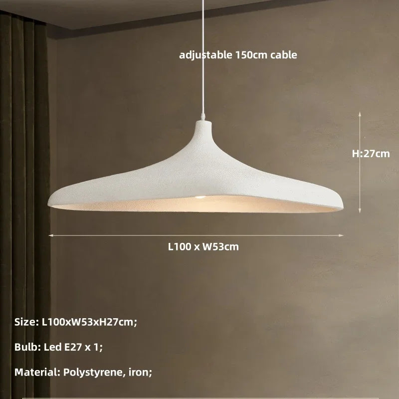 Sculptural High-Polymer Dome Pendant Light Gaevrix – White, 100cm