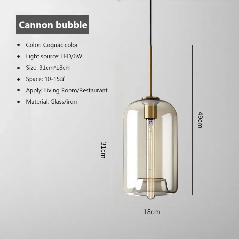Scandinavian Glass Orb Pendant Light Kelvoria – Cannon Bubble Shape Dimensions