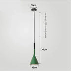 Modern Metal Cone Pendant Light Domesco — Green