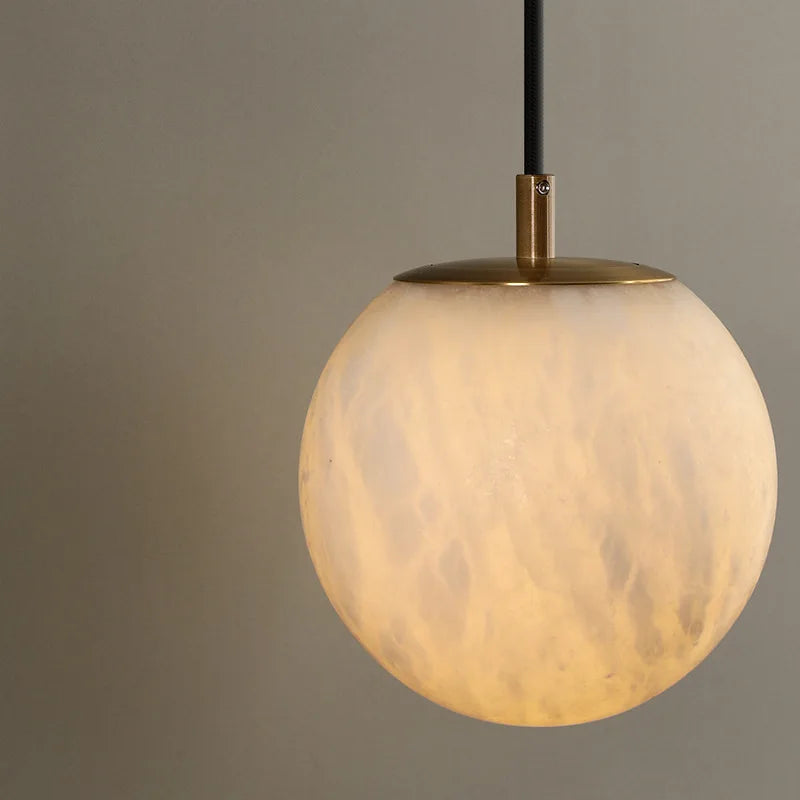 Alabaster Marble Swing-Arm Wall Sconce Torello - Globe Detail