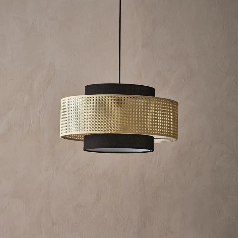 Wabi-Sabi Woven Rattan Pendant Light Ctaelinth – Lifestyle View 3