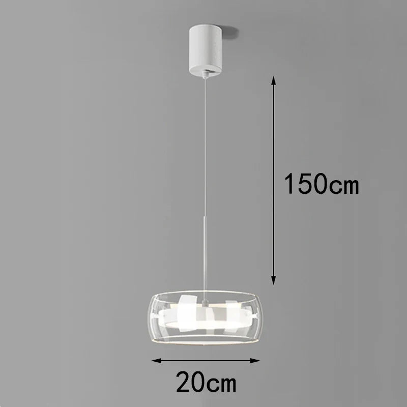 Bsaelix pendant chandelier – White, 1 Light configuration, dimensions