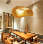 Hand-Woven Bamboo Disc Pendant Light Solari – Hero Shot