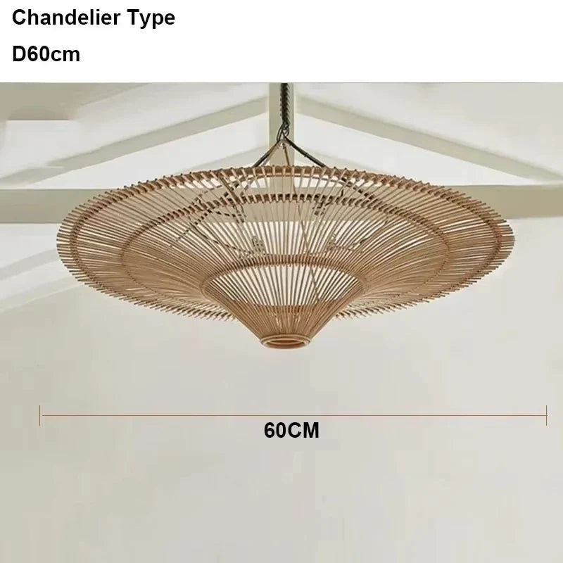 Woven Bamboo Disc Pendant Light Zuaelion – Product Detail 5