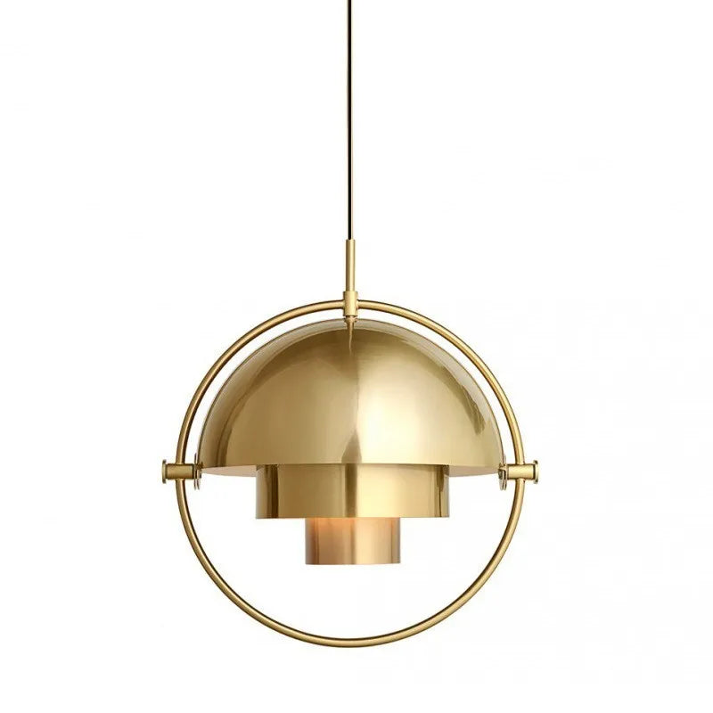 Rotating Ring Dome Pendant Light Utaelorn – Brushed Gold Detail