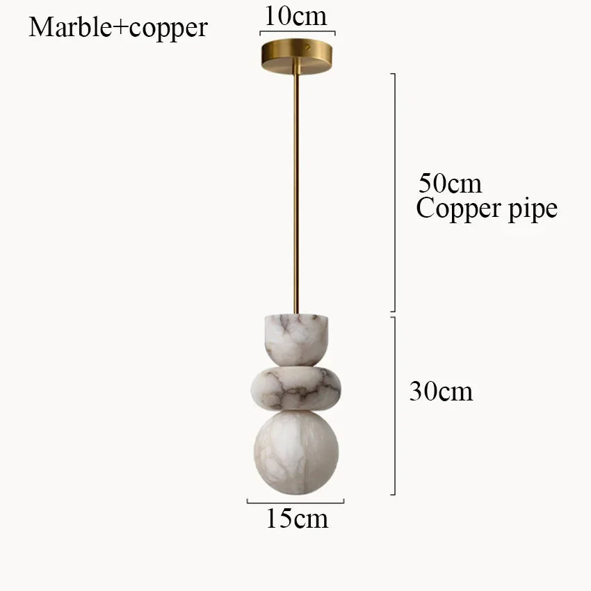 Natural Marble Orb Pendant Light Malvoria – Product Detail 9