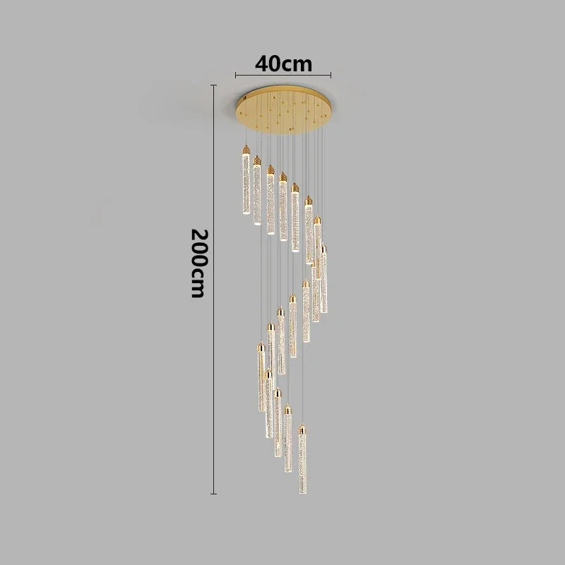 Spiral Cascade Crystal Chandelier Lalix – 12-Tube, Ø40cm