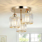 Gold Crystal Semi-Flush Ceiling Light – Solora