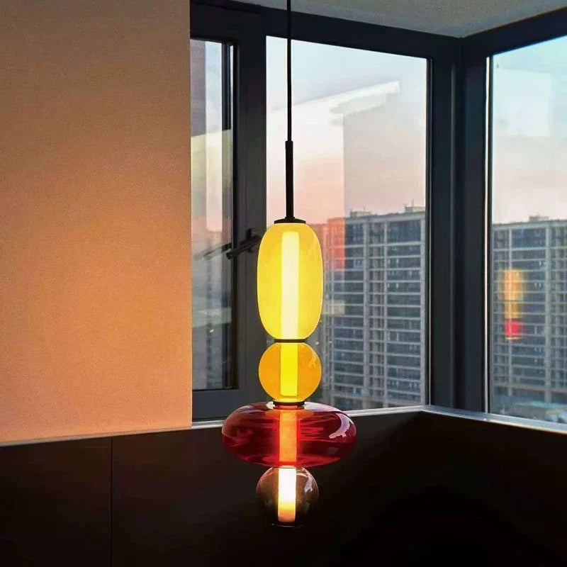 Layered Colored Glass Pendant Light Halaeon – Hero Shot