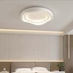 Sculptural Pebble Aluminum Ceiling Light Calvion – Lifestyle Bedroom View, 60 cm