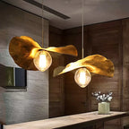 Hammered Gold Metal Pendant Light Aelindor – Lifestyle View 3