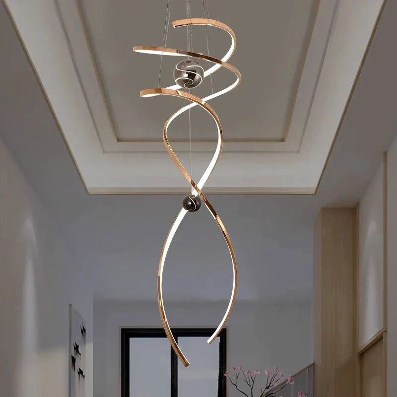 Polished Gold Sculptural Pendant Light Zenara – Lifestyle View 4