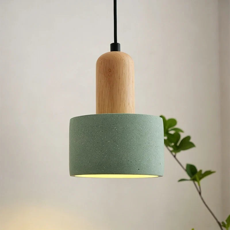 Scandinavian Sandstone & Oak Pendant Light – Fvaelion – Hero Shot